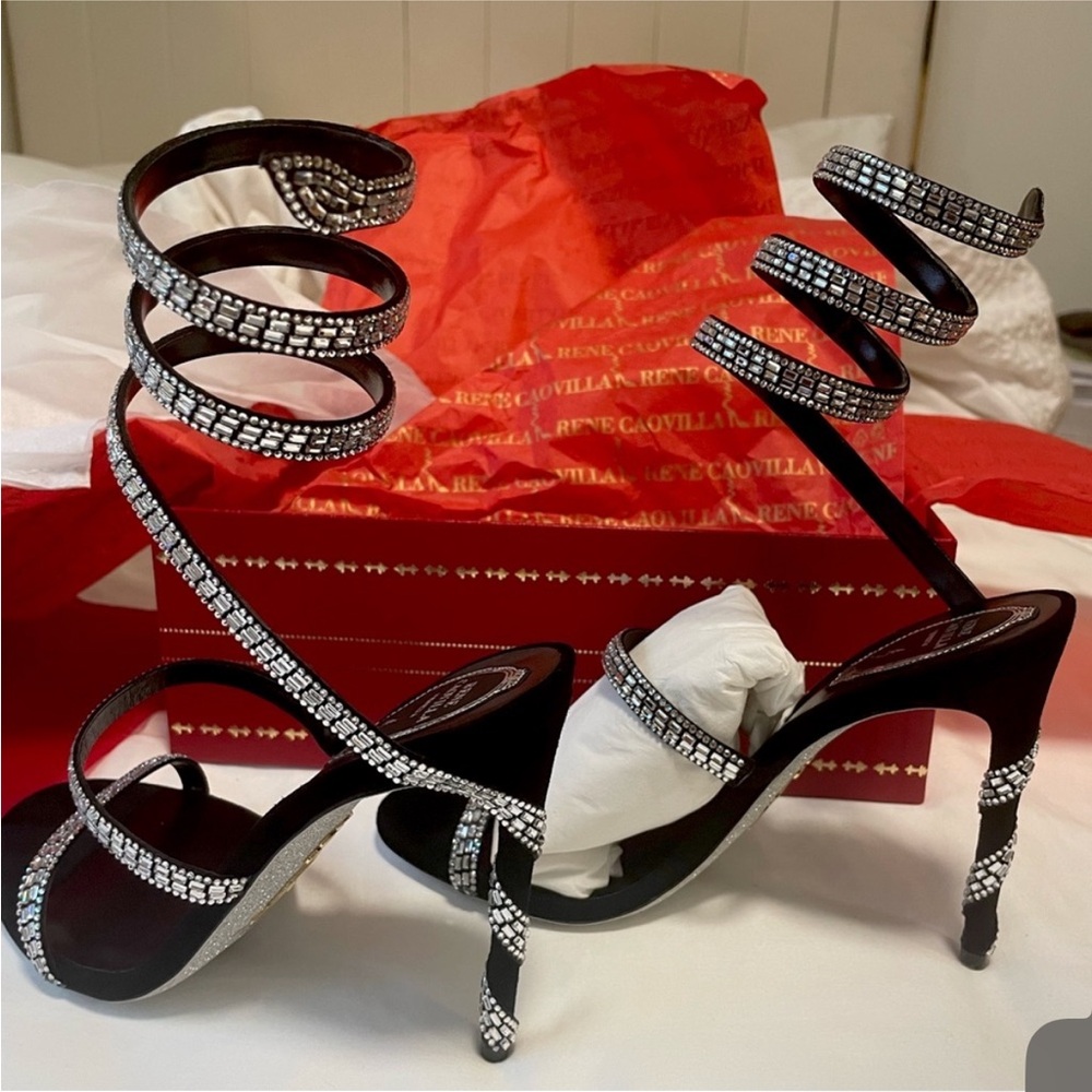 RENÉ CAOVILLA “Margot crystal sandals” Crystal Embellished Sandals